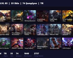 TR / 85 LVL + 35 SKİN + UNRANKED !!