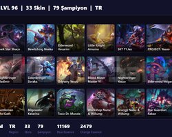 TR / 96 LVL + 33 SKİN + UNRANKED !!
