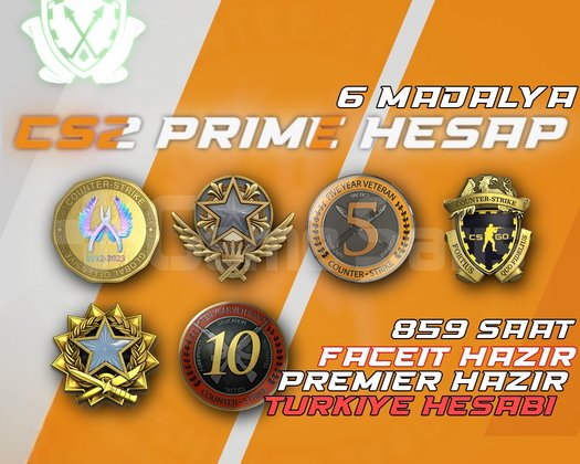 TR HESAP 6 MADALYA 859 SAAT + FACEIT + PREMIER
