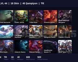 TR / 44 LVL + 18 SKİN + FRESH + UNRANKED !!