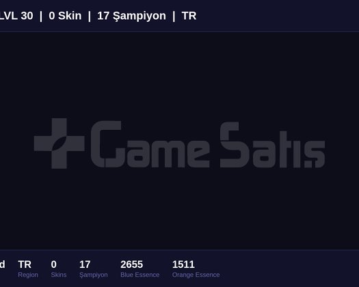 TR / 30 LVL + 0 SKİN + UNRANKED + FRESH !