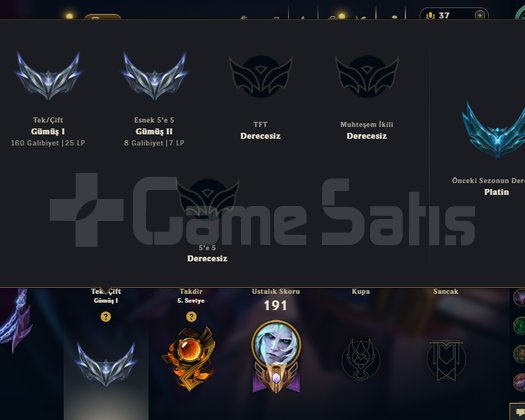 gümüş 1 lol hesap