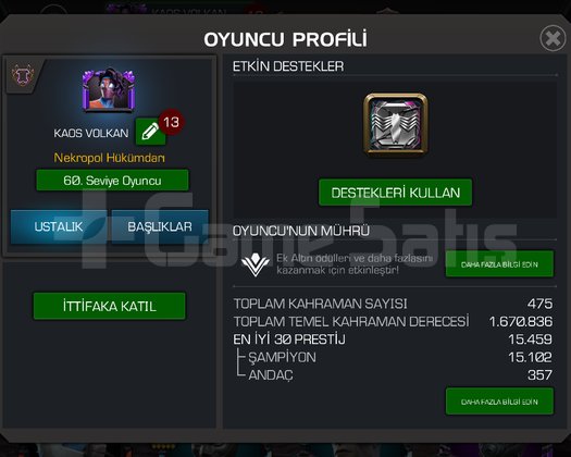 Kaçırılmayacak Marvel Şampiyon Hesabı