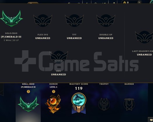 TR Emerald 3 başlamış 2 win 1 lose hesap