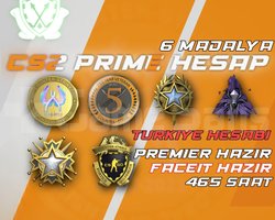 TR HESAP 6 MADALYA + 465 Saat + FACEIT + PREMIER