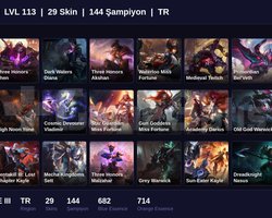 TR / 113 LVL + 29 SKİN + BRONZE III + MAİL ONAYSIZ