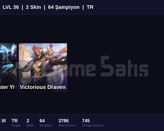 TR / 36 LVL + 2 SKİN + BRONZE III !!