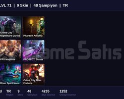 TR / 71 LVL + 9 SKİN + UNRANKED !!