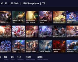TR / 91 LVL + 29 SKİN + SILVER III !!