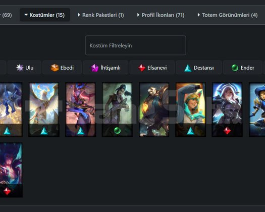 EUW | Platin Geçmiş | 69 Şampiyon | 15 Kostüm