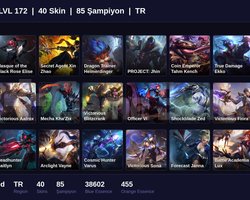 TR / 172 LVL + 40 SKİN + UNRANKED !!