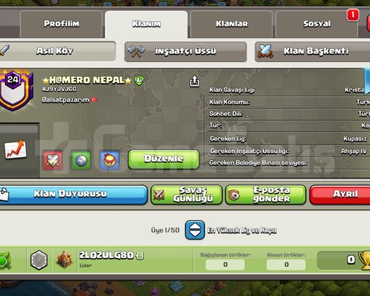BU FIYATA BULAMAZSINIZ! 24 LEVEL TEMIZ SAGLAM KLAN