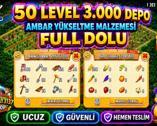 50 LEVEL 3000 DEPO FULL AMBAR DOLU GARANTİLİ
