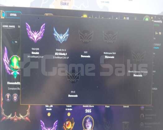 60WR MMR YÜKSEK +30 -15LP MASTER 10/10 HESAP