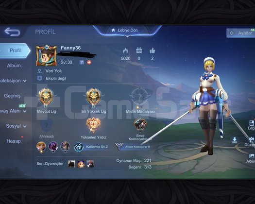 MLBB EFSANE SMURF HESAP UYGUN