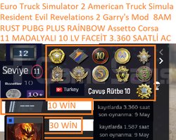 11 MADALYALI FACEİT 3.360 SAATLİ RUST PUBG PLUS RA