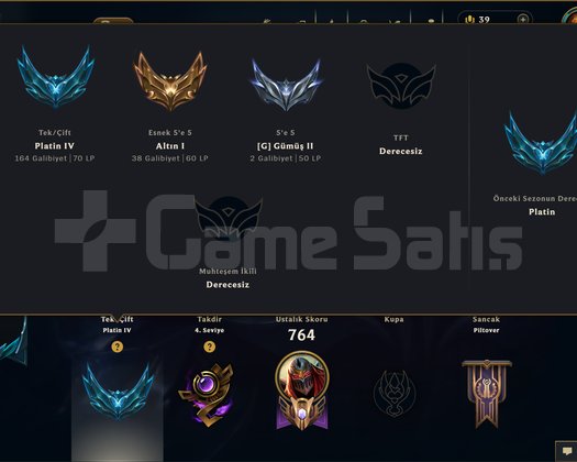398 KOSTÜM 616 LVL PLATIN EFSANE DOLU MAİL HESAP
