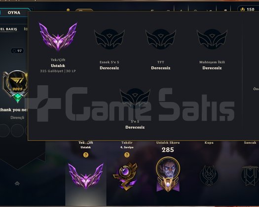 MASTER 30 LP HESABIN OLUŞTURULMA MAILI VARDIR.