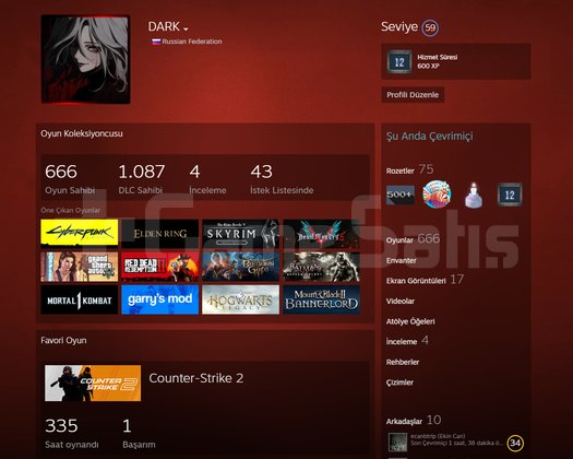 666 Oyun 1087 DLCli Steam Hesabı