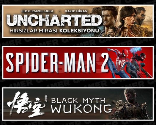 Uncharted +Spider-Man 2 +Black Myth Wukong