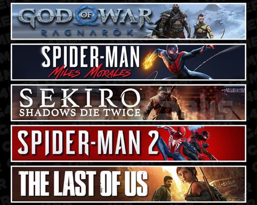 Ragnarök +Miles +Sekiro +Spider 2 +TLOU1