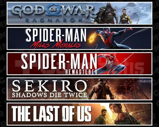 Ragnarök +Miles +Spider 1 +Sekiro +TLOU1