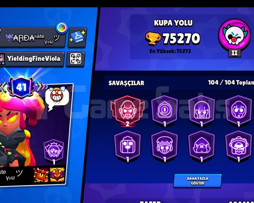 75k 291 kostüm brawl stars hesabı+40.000 mücevhe
