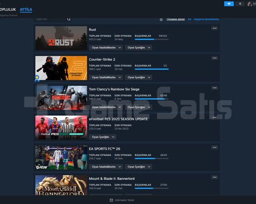 70 Level | 150+ Oyun | Bol A+ Oyunlu Steam Hesabı