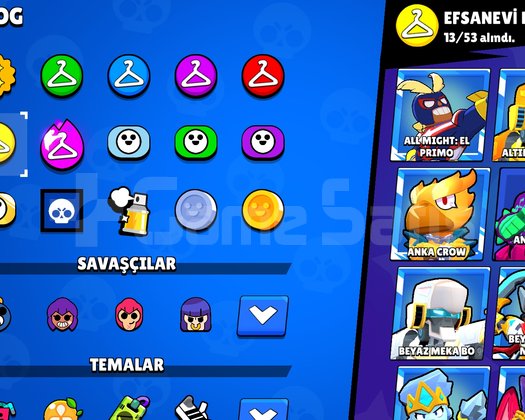 331 nadide kostümlü +82k brawl stars hesap