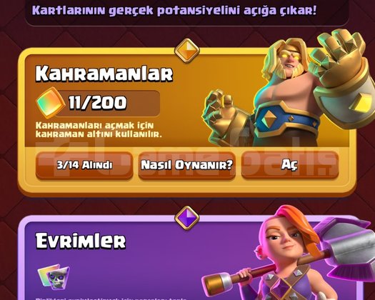 7.8K KUPA 3EVRİM 3KAHRAMAN CR