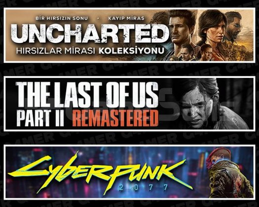Uncharted +The Last Of Us 2 +Cyberpunk 2077