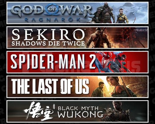 Ragnarök +Sekiro +Spider 2 +TLOU1 +Wukong
