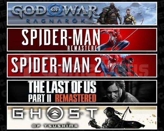 Ragnarök +Spider 1 +2 +TLOU2 +Tsushima