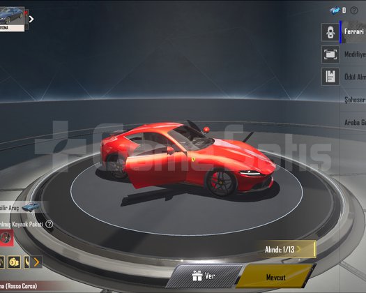 1X FERRARİ ARAÇ KARTI İLANI !!!