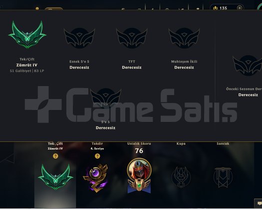 TR League Of Legends Zümrüt 4 Hesap bol kostümlü