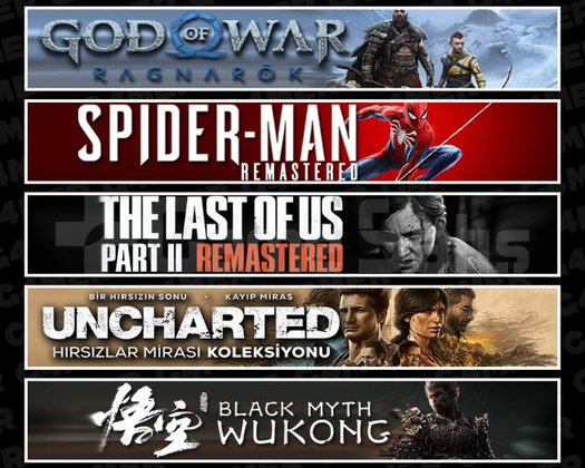 Ragnarök +Spider 1 +TLOU2 +UNCH +Wukong