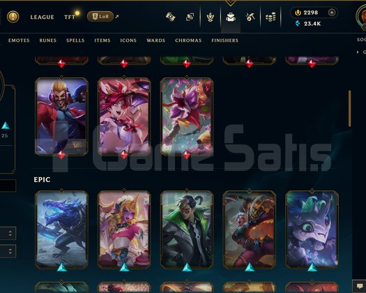 EUW | 68 SKİN | UNRANKED | 2298 RP