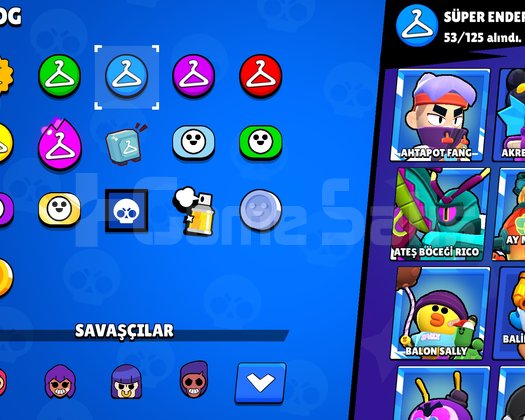 Brawl Stars 233 Kostümlü 30.6k Kupalı Hesap