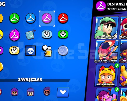 Brawl Stars 233 Kostümlü 30.6k Kupalı Hesap