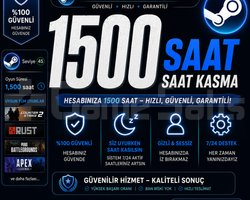 Steam Oyun Saati Kasma Hizmeti - 1500 Saat