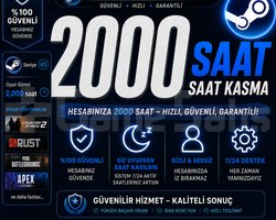 Steam Oyun Saati Kasma Hizmeti - 2000 Saat
