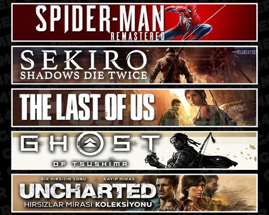 Spider 1 +Sekiro +TLOU1 +Tsushima +Uncharted