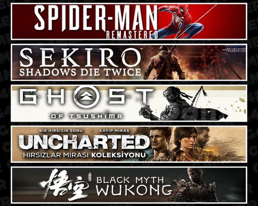 Spider 1 +Sekiro +Tsushima +UNCH +Wukong