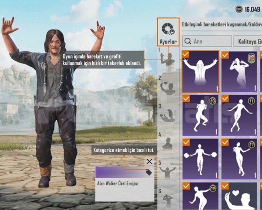 ALAN WALKER EMOJİLİ DARYL DİXON SETLİ