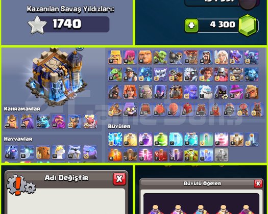 SÜPER EKİPMAN!! 4300 TAŞ!! 20 KOSTÜM!! TH18 HESAP