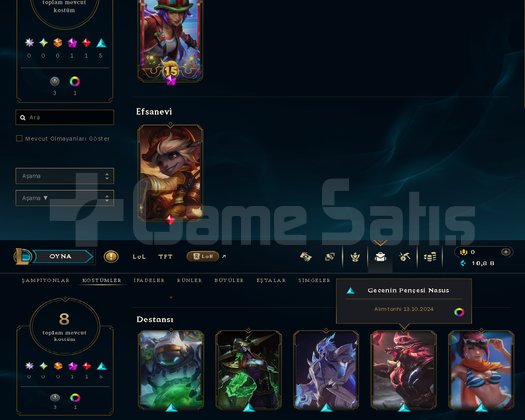 UNRANKED DERECELİ HAZIR FRESH ACC 8 SKİN 60 CHAMP
