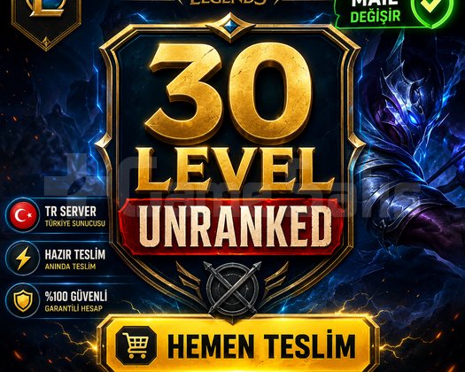 +30 LEVEL UNRANKED LOL HESABI | MAIL DEĞİŞİR |