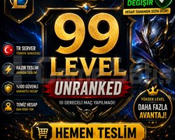 99 LEVEL LOL HESABI | UNRANKED | MAIL DEĞİŞİR |