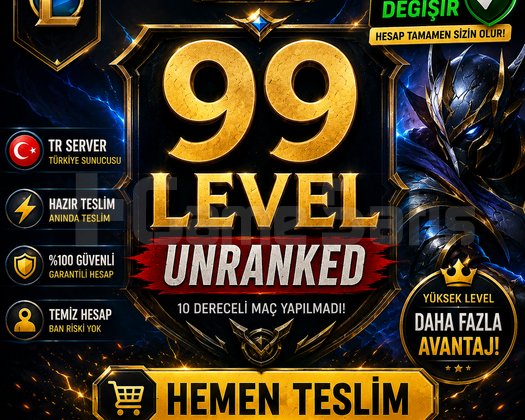 99 LEVEL LOL HESABI | UNRANKED | MAIL DEĞİŞİR |