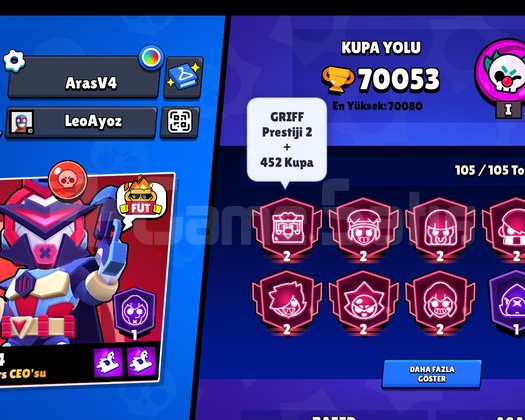 70K 8 prestij 2 ,2.5k Griff TR Sıralaması Doluu